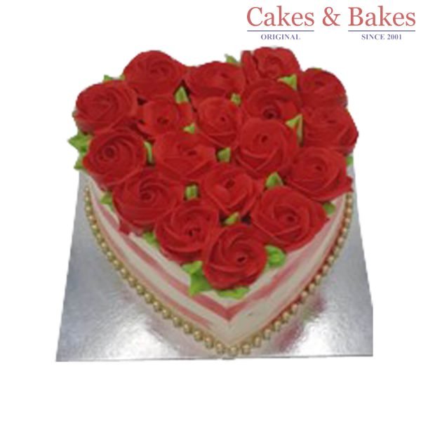 Flower Heart Cake (WHSC-060)