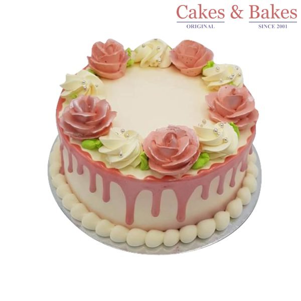 Pink Floral Drip Cake (WRC-050)