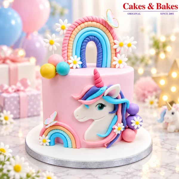 Rainbow Unicorn Birthday Cake